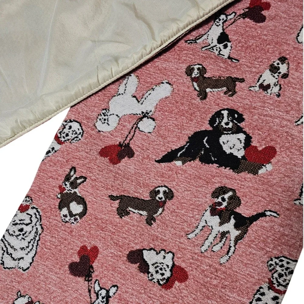 Puppy Love Woven Dog Breed Tapestry Table Runner Poodle Dalmatian 12x72